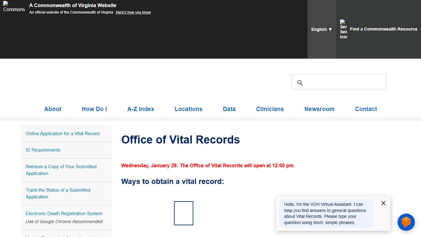 Office of Vital Records - Vital Records